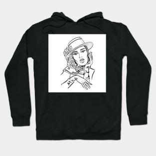 Fashion illustration Girl Flower Hat Hoodie